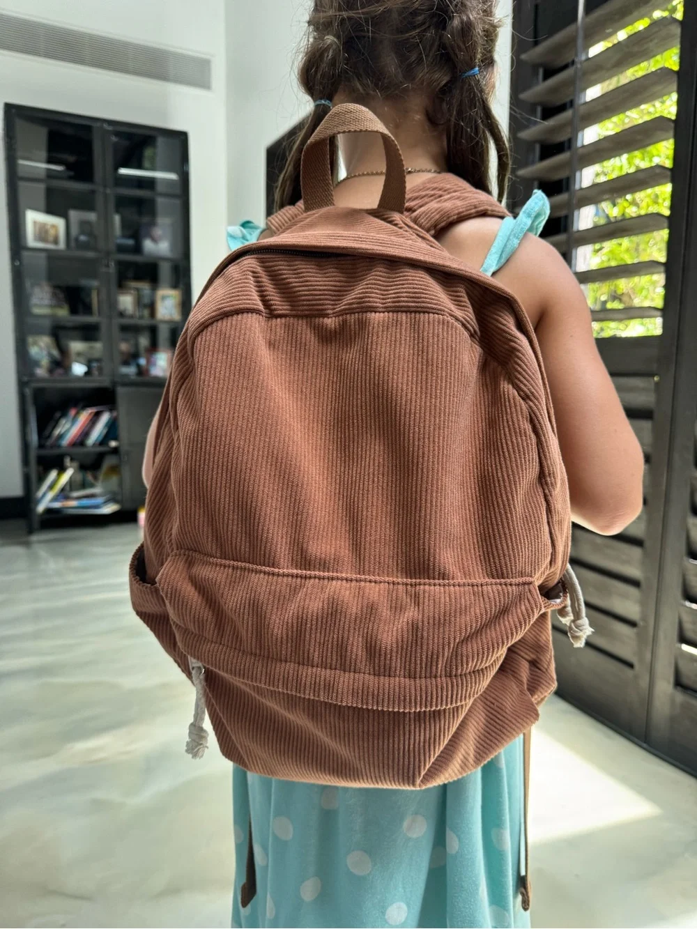 Corduroy Backpack for Women in Brown - Casual Everyday Pack